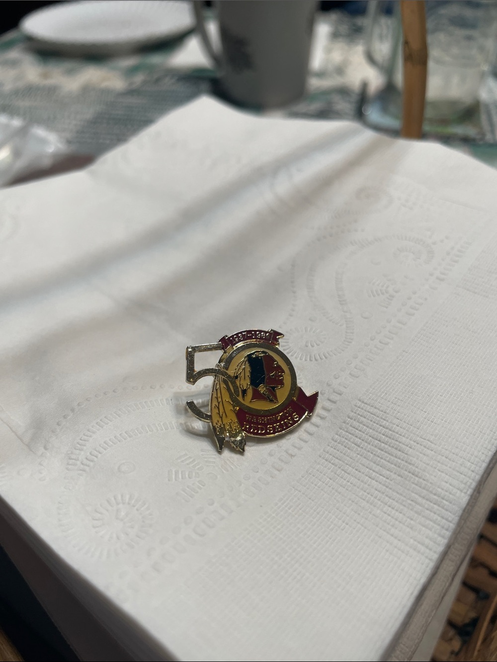 Washington Redskins 50th Anniversary Enamel Pin - Burgundy & Gold